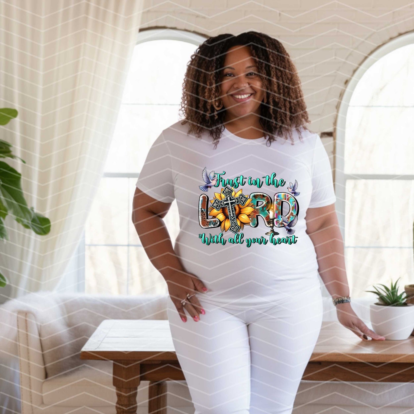 π» Trust in the Lord Shirt | Christian Sunflower Cross Tee | Faith Graphic T-Shirt (Sβ5XL)
