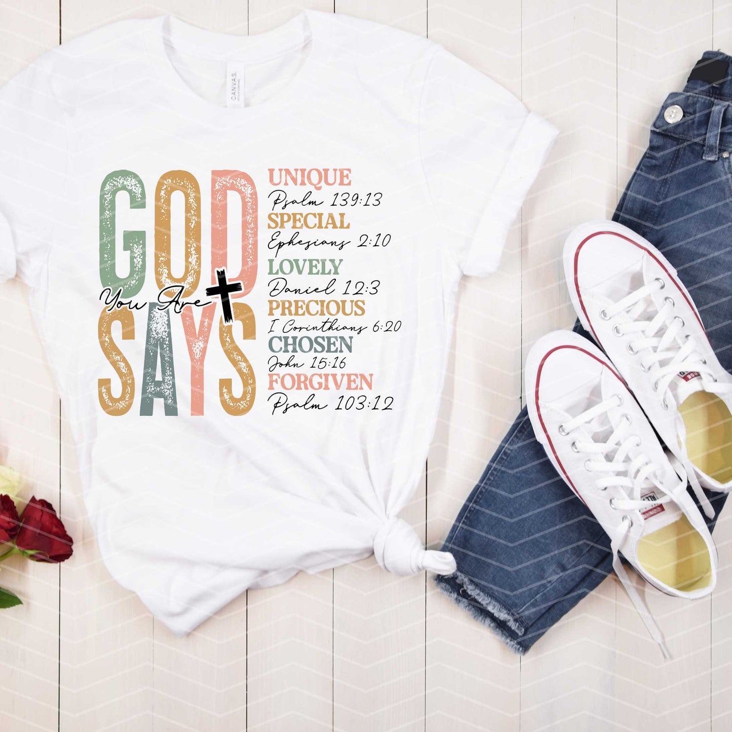 π God Says Shirt | Christian Affirmation Tee | Faith-Based Inspirational T-Shirt (Sβ5XL)