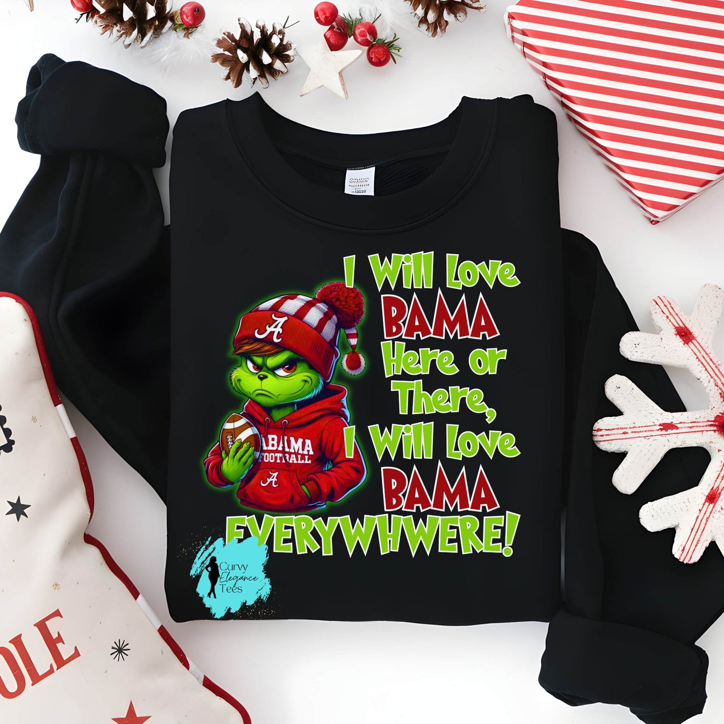 Alabama Grinch Christmas Sweatshirt • Bama Football Christmas Crewneck • Alabama Holiday Shirt • Bama Fan Gift • Roll Tide Christmas Sweater