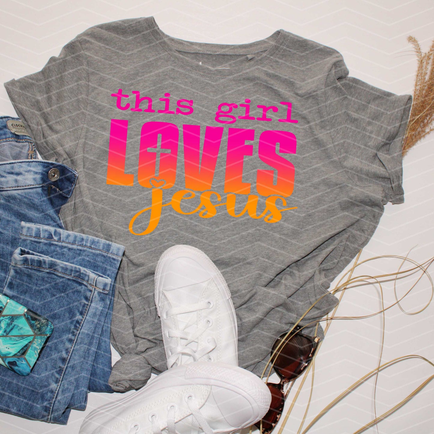 ✝️ This Girl Loves Jesus Shirt-Multi Color | Christian Faith Tee | Religious Graphic T-Shirt (S–5XL) (Copy)