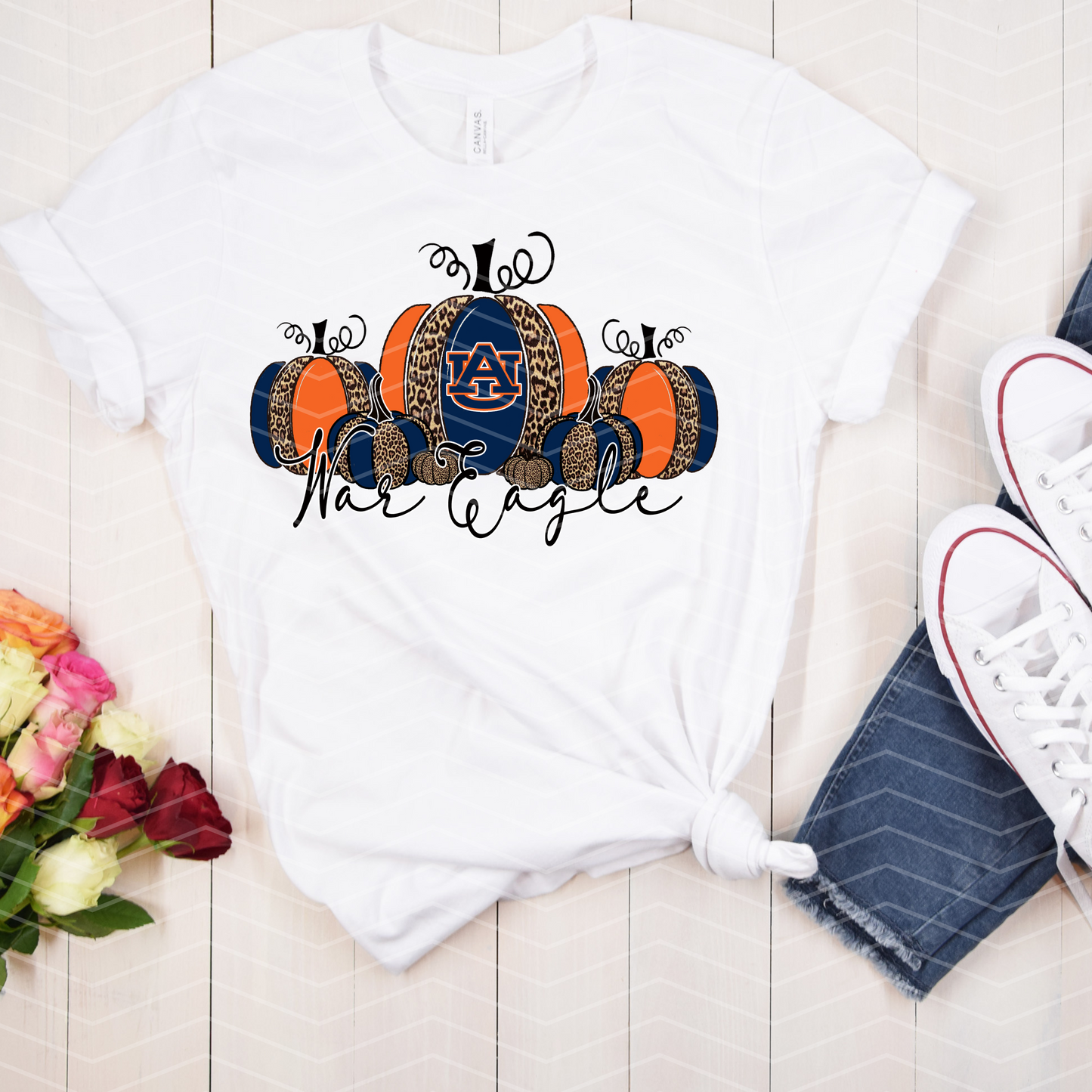 Auburn War Eagle Pumpkin Shirt | Auburn Fall Tee | Game Day Graphic T-Shirt for Women (Sโ5XL)