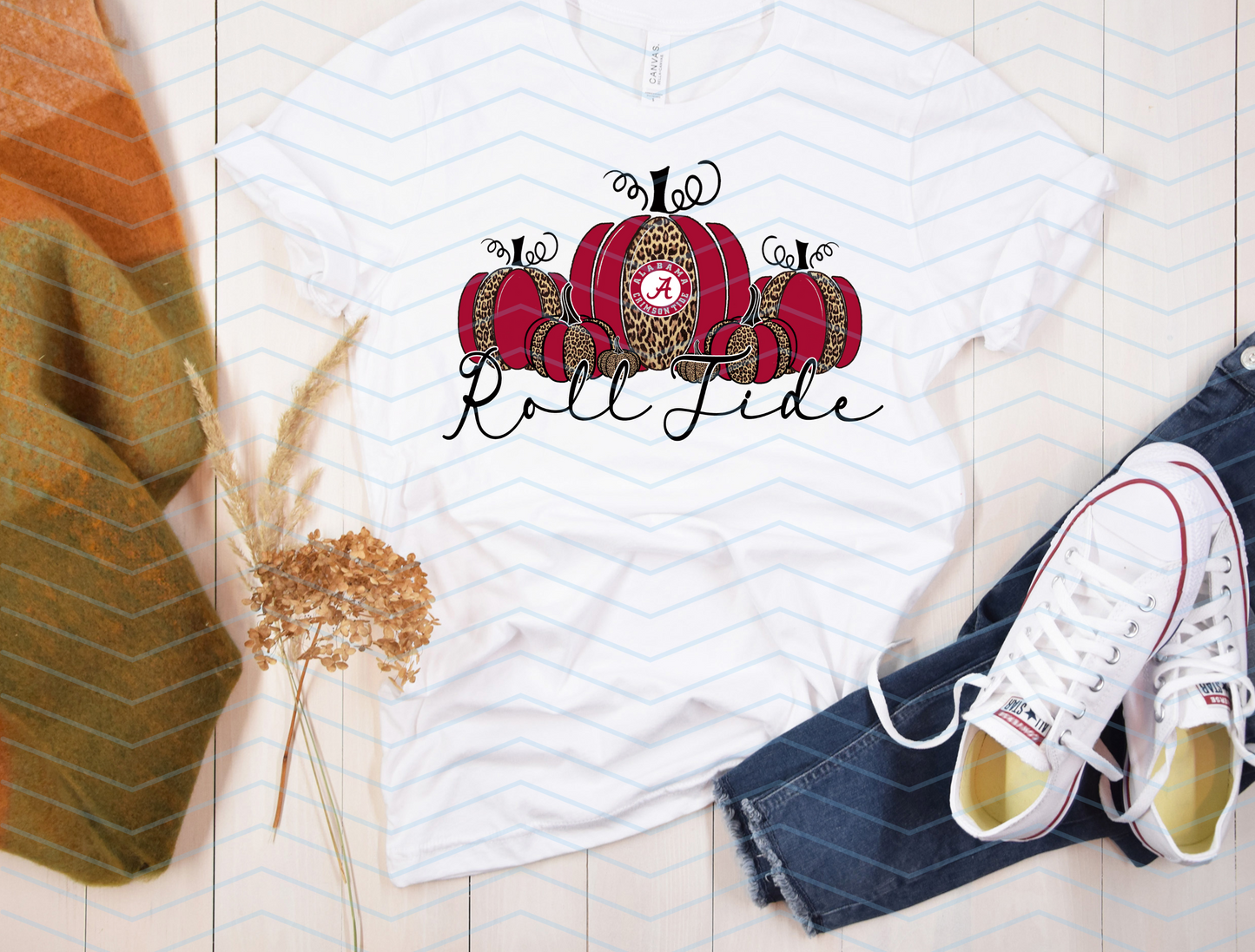 Alabama Roll Tide Pumpkin Shirt | Fall Football Tee | Crimson Tide Graphic T-Shirt for Women (Sโ5XL)