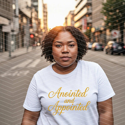 ✨ Anointed and Appointed Shirt | Christian Graphic Tee | Faith-Based Gold Glitter T-Shirt (S–5XL)