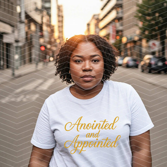 ✨ Anointed and Appointed Shirt | Christian Graphic Tee | Faith-Based Gold Glitter T-Shirt (S–5XL)