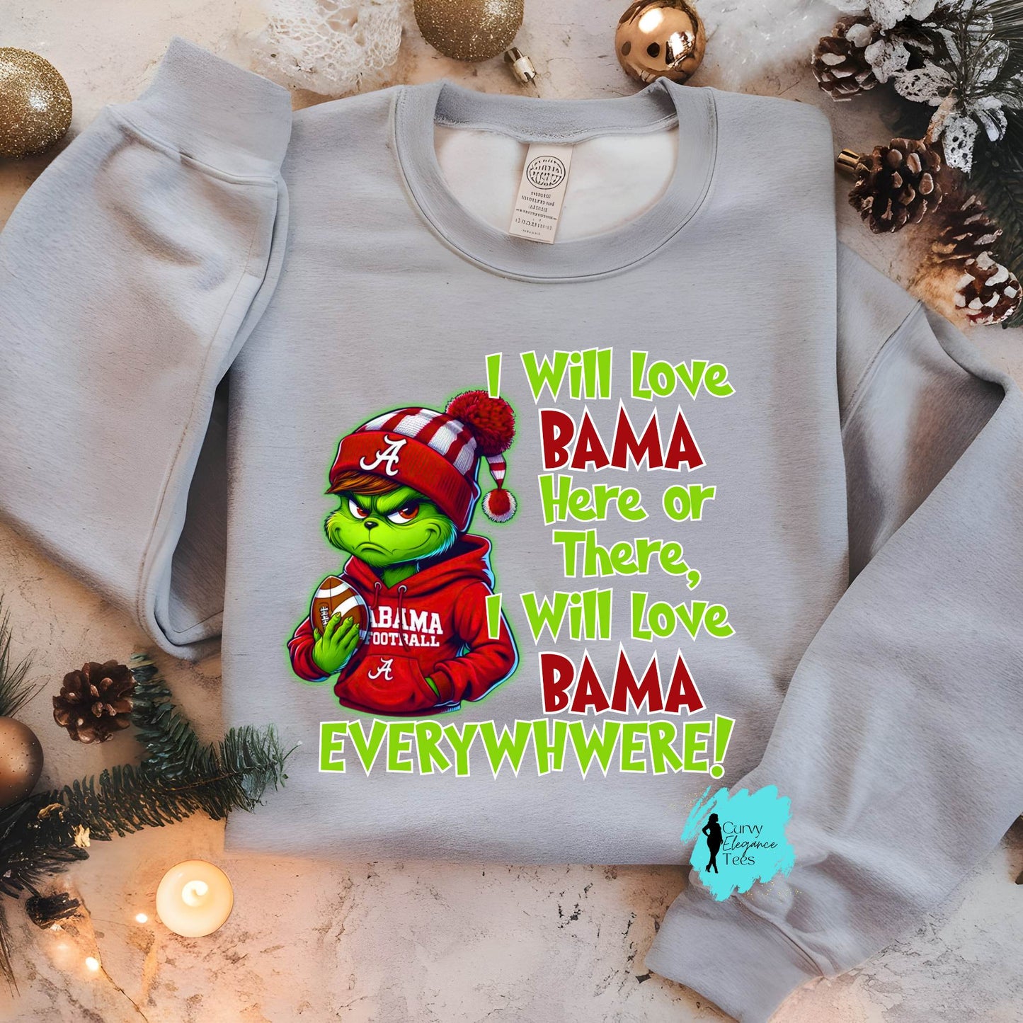 Alabama Grinch Christmas Sweatshirt • Bama Football Christmas Crewneck • Alabama Holiday Shirt • Bama Fan Gift • Roll Tide Christmas Sweater