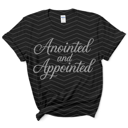 ✨ Anointed and Appointed Shirt | Christian Graphic Tee | Faith-Based Gold Glitter T-Shirt (S–5XL)