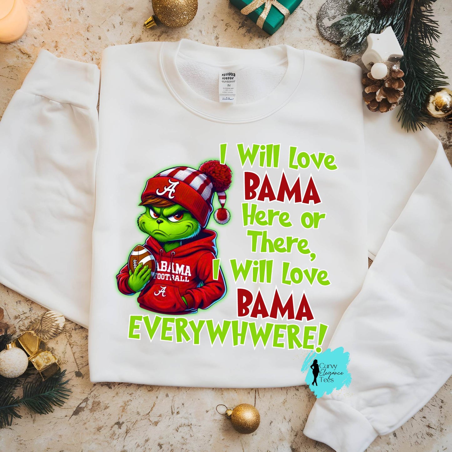 Alabama Grinch Christmas Sweatshirt • Bama Football Christmas Crewneck • Alabama Holiday Shirt • Bama Fan Gift • Roll Tide Christmas Sweater