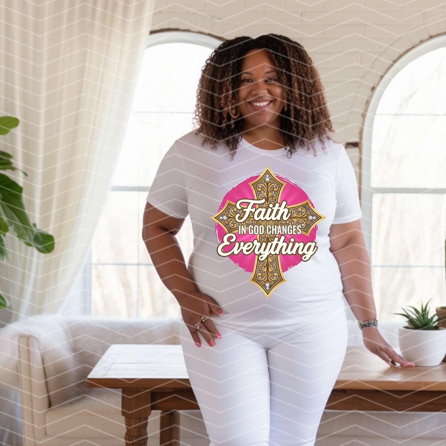 ✝️ Faith in God Changes Everything Shirt | Christian Cross Tee | Religious Inspirational T-Shirt (S–5XL)