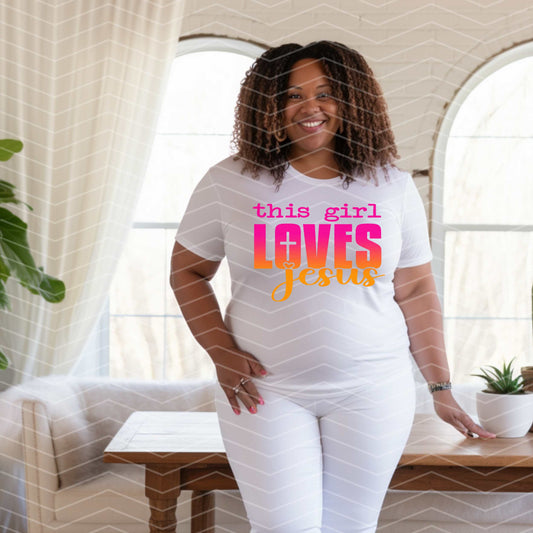 ✝️ This Girl Loves Jesus Shirt-Multi Color | Christian Faith Tee | Religious Graphic T-Shirt (S–5XL) (Copy)