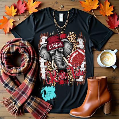 Alabama Leopard Game Day Tee | Roll Tide Graphic Shirt
