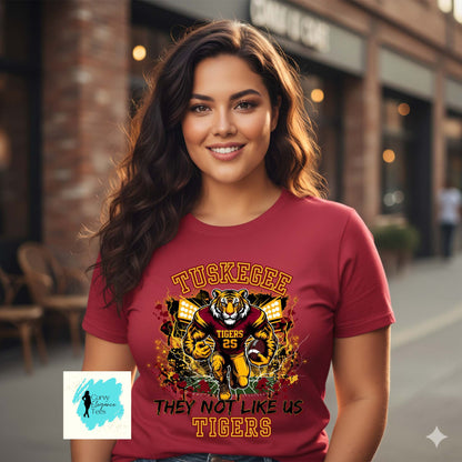 Tuskegee Tigers Shirt • They Not Like Us Tee • Tuskegee University Apparel • HBCU Game Day Shirt • Tuskegee Tigers Football Tee Sizes S–5XL