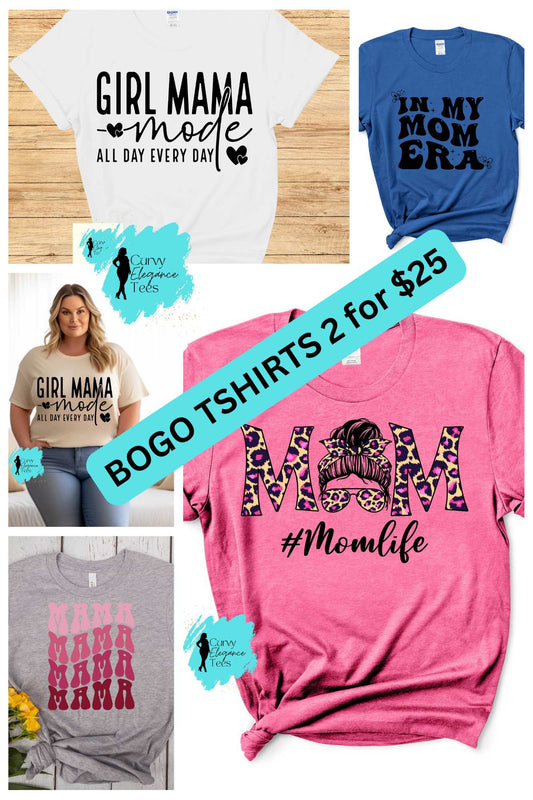 ✨ Mom Life T-Shirt Bundle |Buy 1 Get 1 Free| Faithful, Sassy & Stylish Tees for Moms (Sizes S–5XL)