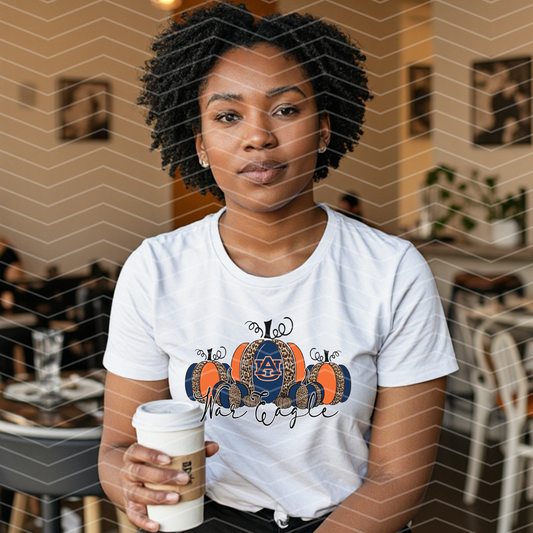 Auburn War Eagle Pumpkin Shirt | Auburn Fall Tee | Game Day Graphic T-Shirt for Women (S–5XL)