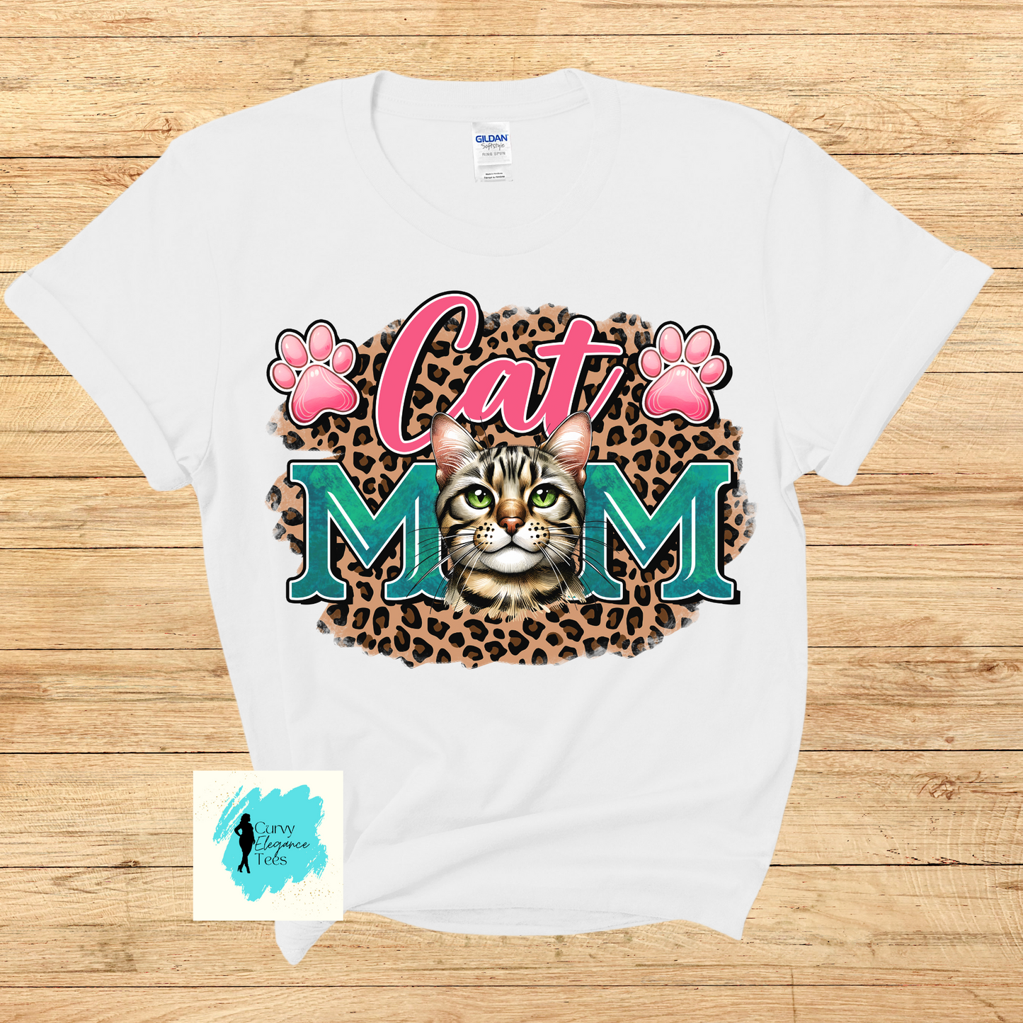 Cat Mom Leopard Tee