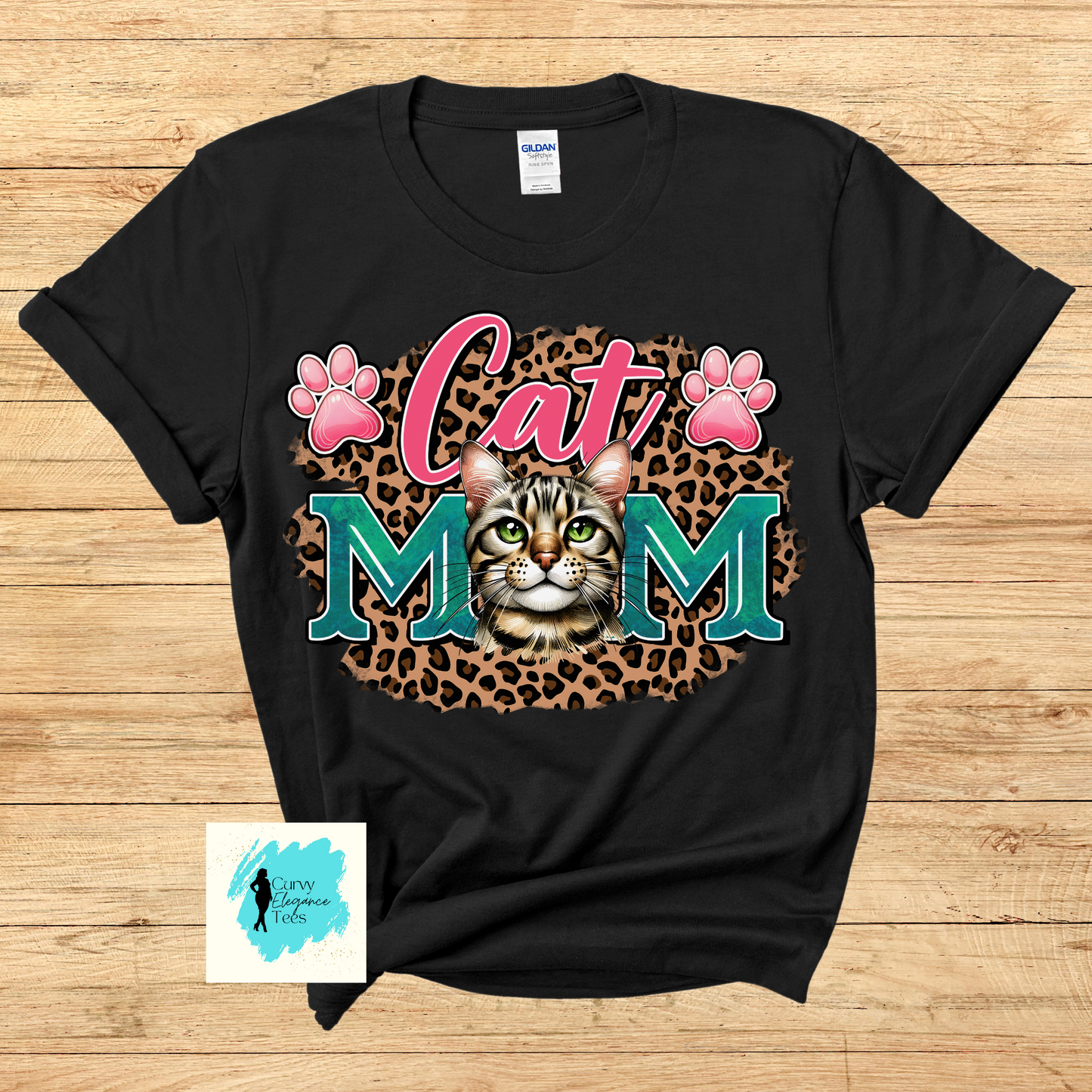 Cat Mom Leopard Tee