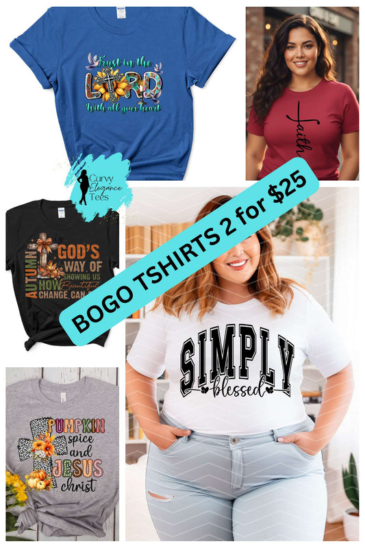 Faith & Favor T-Shirt Bundle | Buy 1 Get 1 Free | 2 for $25 or 4 for $50