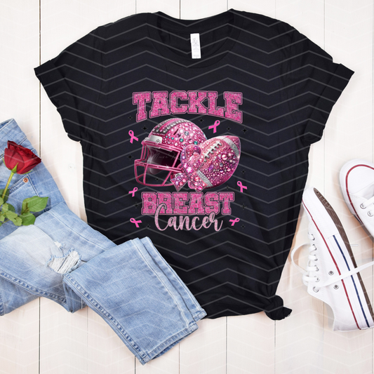 Tackle Breast Cancer Shirt | Pink Football Helmet Awareness Tee | October Breast Cancer Graphic T-Shirt (S–5XL)